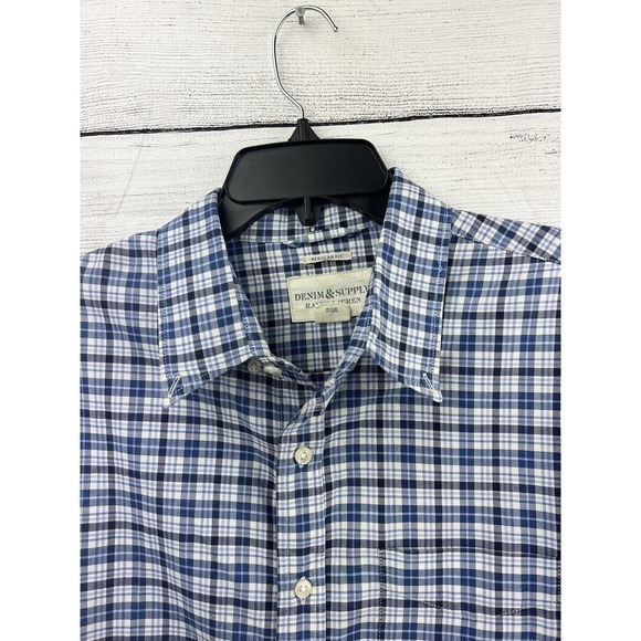 Ralph Lauren Denim & Supply Shirt Men Large Blue Plaid Long Sleeve‎ Button Up - Picture 2 of 8